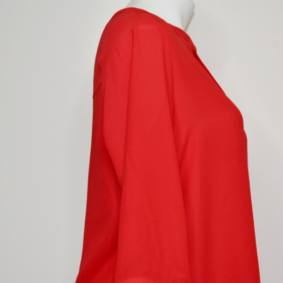 Dana Buchman Women V-Neck  Red Blouse Size M - Picture 5 of 9